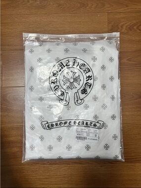 Chrome Hearts White and Black Logo Tee in Branded Bag